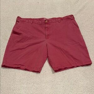 Izod Red Flat Front Shorts with Mid-Thigh Length